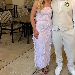 Forever 21 Strapless Lace Dress in Lavender